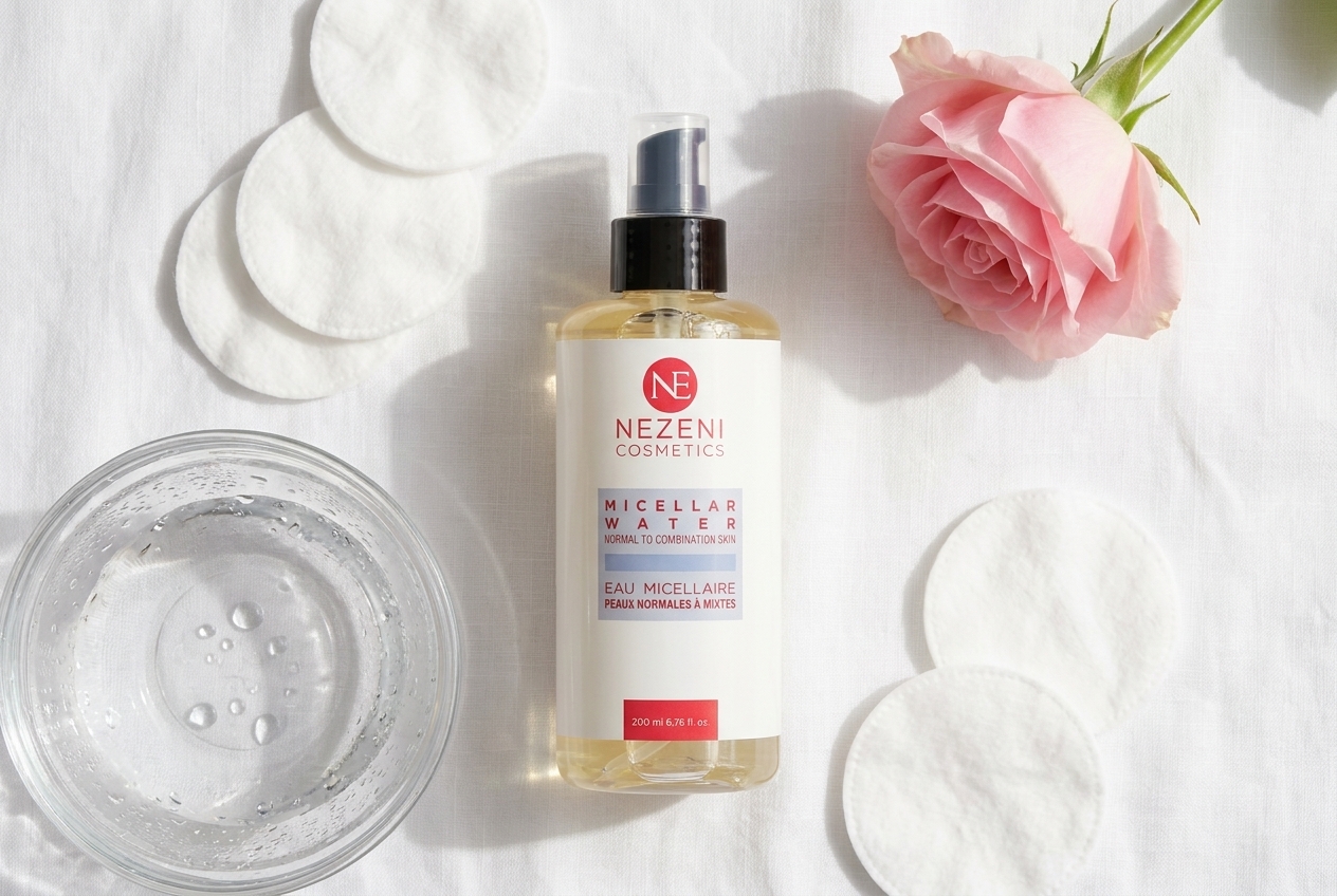 Agua Micelar Nezeni Cosmetics para pieles normales a grasas - Envase de 200ml