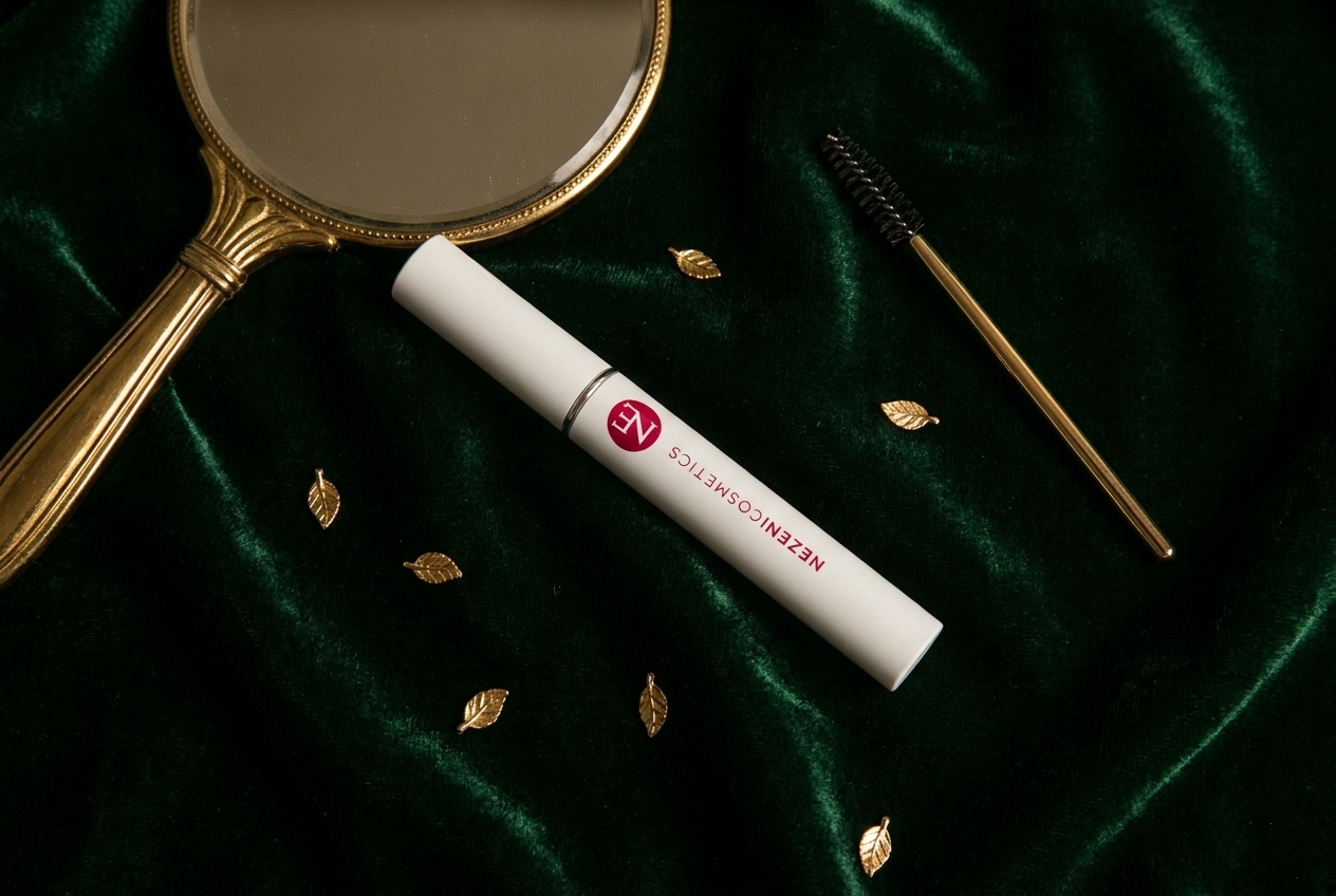 Serum de pestañas y cejas Nezeni Cosmetics - Envase con aplicador tipo pincel